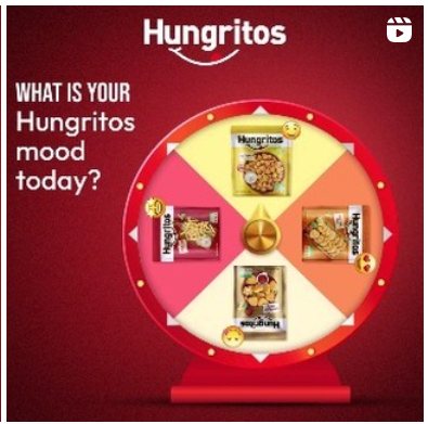 Hungritos post: a spinning wheel asking What is your Hungritos mood today